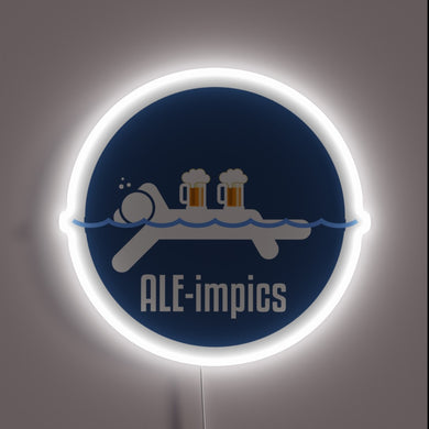 Vibrant Neon Sign: Beer Festivals' Colorful Ale Olympics Spectacular Display