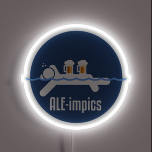 Vibrant Neon Sign: Beer Festivals' Colorful Ale Olympics Spectacular Display