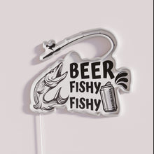 Charger l&#39;image dans la galerie, Eye-catching LED beer bar decor with fishy theme and numbers.