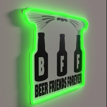 Charger l&#39;image dans la galerie, Brightly lit neon bar sign celebrating friendship over beer together
