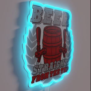 Retro style bar decor with illuminated beer tap sign