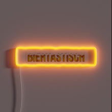 Charger l&#39;image dans la galerie, Neon-lit backyard party set with beer glass and wooden barrel.