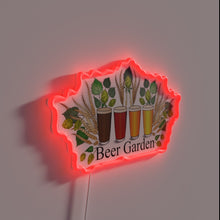 Charger l&#39;image dans la galerie, Vibrant bar decor with colorful glowing beer garden ambiance lighting.
