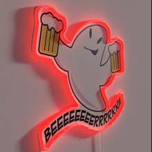 Charger l&#39;image dans la galerie, Neon beer ghost bar decor with customizable color changing lights