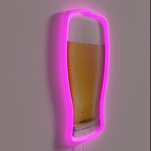 Charger l&#39;image dans la galerie, Eye-catching LED beer glass shaped neon sign in vibrant colors.