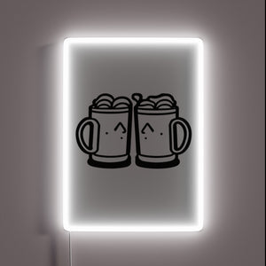 RGB Neon Beer Glasses Sign - Unique Party Decoration Item