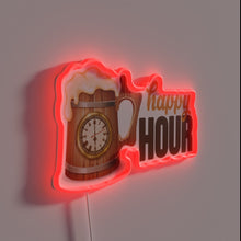 Charger l&#39;image dans la galerie, Neon beer happy hour sign for bar and pub decor.