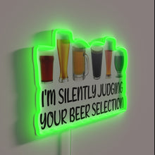 Charger l&#39;image dans la galerie, Neon sign judges your beer selection with silent, colorful critique