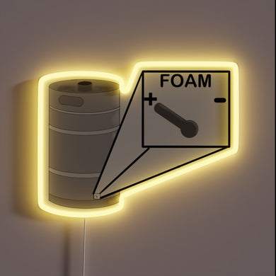 Neon beer party decoration with customizable color-changing foam control display