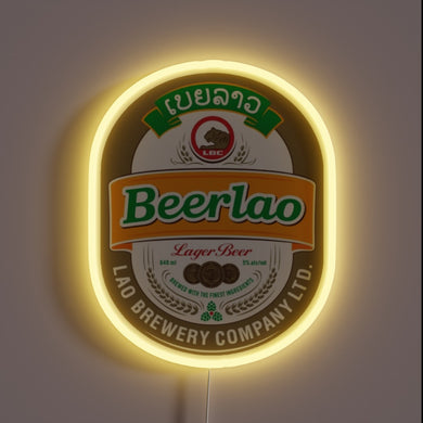 Add vibrant tropical flair with this Lao beer inspired sign.