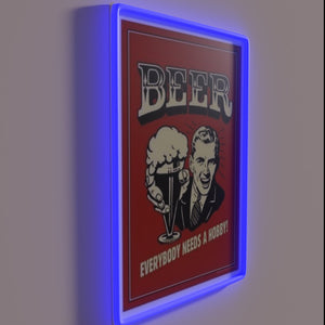 Neon Beer Sign with Color-Changing RGB Effect for Home Bars