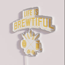 Charger l&#39;image dans la galerie, Eye-catching Craft Beer Decor with Hops and Barrel Design Neon Sign