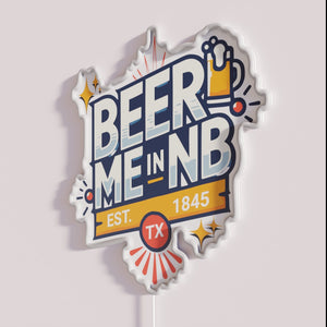 Neon beer bar sign with customizable colors for New Brunswick