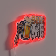 Charger l&#39;image dans la galerie, Vintage neon skeleton&#39;s outstretched hand beckons you to grab a beer.