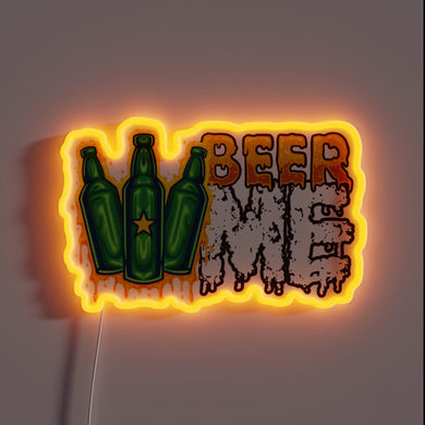 RGB Neon Sign - Beer Me Three Bottles Collection