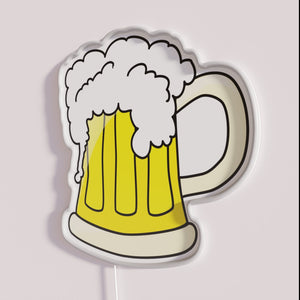 Vibrant Bar Decor, Neon Beer Sign with Color Changing Display