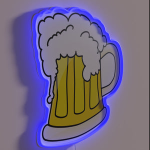 Eye-catching RGB neon sign featuring an iconic beer mug design.