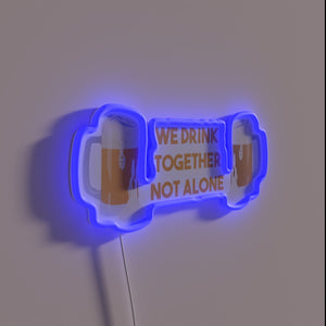 Celebrate friendship with vibrant Beer Mugs We Drink Together neon.