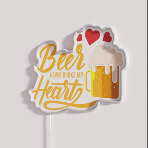Neon beer bar decor quote sign with colorful LED accents