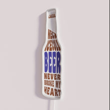 Charger l&#39;image dans la galerie, Neon beer bar decor sign with heartbreak repurposed as humor