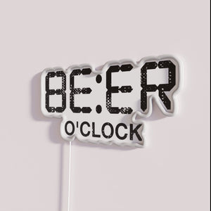 Fun Neon Beer O Clock Sign for Home Bar Decorations