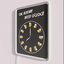 Charger l&#39;image dans la galerie, Color-changing beer o&#39;clock neon bar pub decor wall art signage