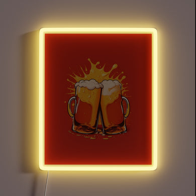 Vibrant LED beer Oktoberfest celebration party neon lighting decoration sign.