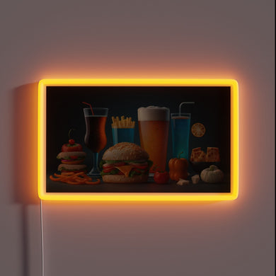 Neon Bar Sign, Beer and Tech Fusion Artwork Display