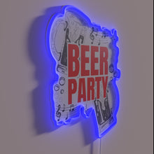 Charger l&#39;image dans la galerie, Neon bar sign with colorful, customizable beer party ambiance lighting.