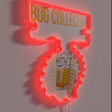 Charger l&#39;image dans la galerie, Neon sign featuring colorful insect design perfect for beer enthusiasts.