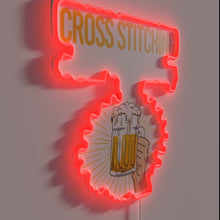 Charger l&#39;image dans la galerie, Colorful cross-stitched beer neon sign perfect for any happy occasion.