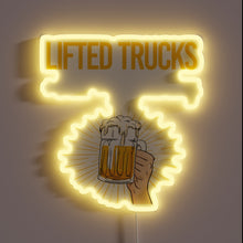 Charger l&#39;image dans la galerie, Neon sign illuminating &#39;Beer&#39; in colorful RGB letters for parties.