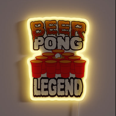 Glowing Neon Sign Proclaims You The Ultimate Beer Pong Champion Masterpiece