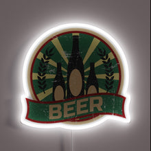 Charger l&#39;image dans la galerie, RGB neon beer sign with bold propaganda-inspired urban artwork design