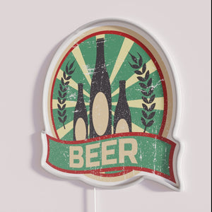 Eye-catching beer propaganda neon sign with vibrant RGB color lighting