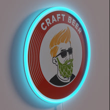 Charger l&#39;image dans la galerie, Neon sign with hipster beer and ale vibes in colors