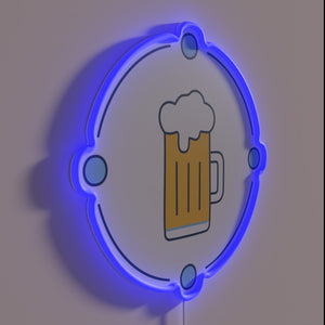 Vibrant neon sign glowing 'Beer' letters in colorful RGB lighting.
