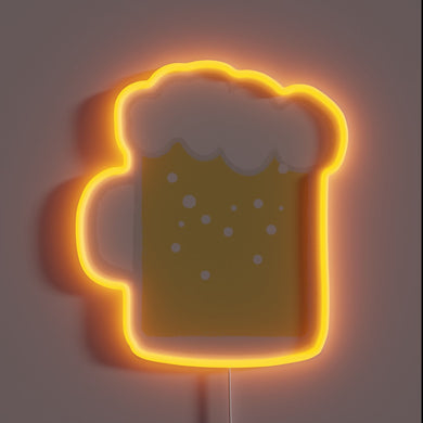 Neon beer bar sign with colorful LED illuminated graphics
