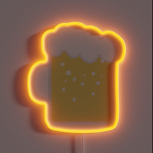 Neon beer bar sign with colorful LED illuminated graphics
