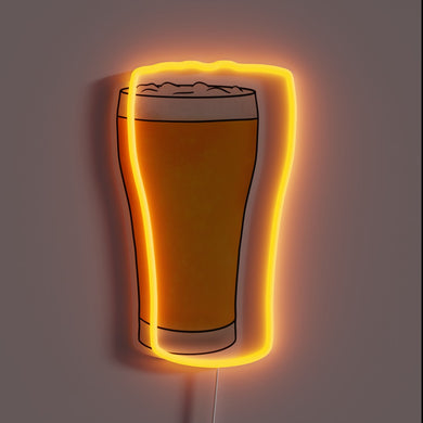 Electric RGB beer bar pub sign with glowing neon accents.