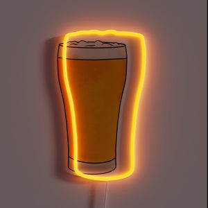 Electric RGB beer bar pub sign with glowing neon accents.