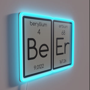 Neon Beer Sign with Color-Changing RGB Lighting Effects Displayed