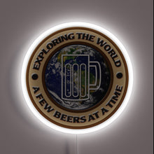 Charger l&#39;image dans la galerie, Vibrant LED beer logo sign with customizable color changing capabilities.