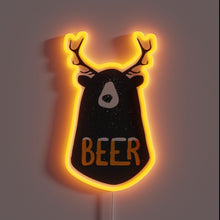 Charger l&#39;image dans la galerie, Bright LED beer sign with customizable color-changing effects indoors