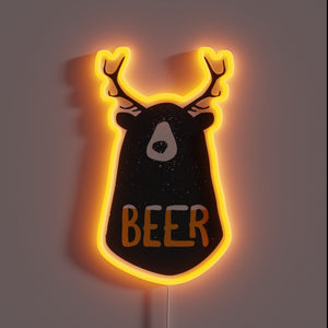 Bright LED beer sign with customizable color-changing effects indoors