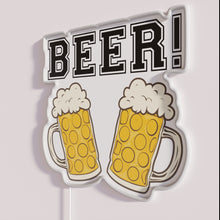 Charger l&#39;image dans la galerie, Vibrant Neon Bar Sign with Customizable RGB Beer Display Color