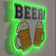 Charger l&#39;image dans la galerie, Neon bar decor with colorful RGB beer signs and lights