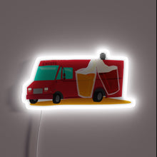 Charger l&#39;image dans la galerie, Retro illuminated beer truck with vibrant RGB LED signage glow.