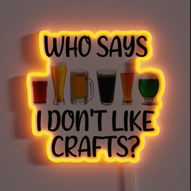 Customizable Neon Sign with RGB Color Changing Effects, Crafty Beer Lover