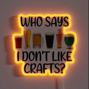 Customizable Neon Sign with RGB Color Changing Effects, Crafty Beer Lover
